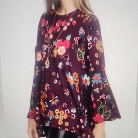 Johnny Was Multicolor Floral Blouse